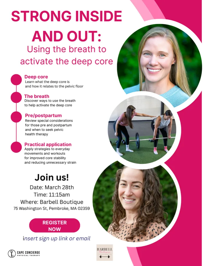 Strong Inside and Out clinic flyer with Cape Concierge PT